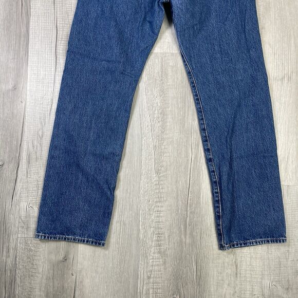 Levis 501 Jeans Mens 33x32 Blue Dark Wash Straight Leg Button Fly Modern I - Picture 13 of 13